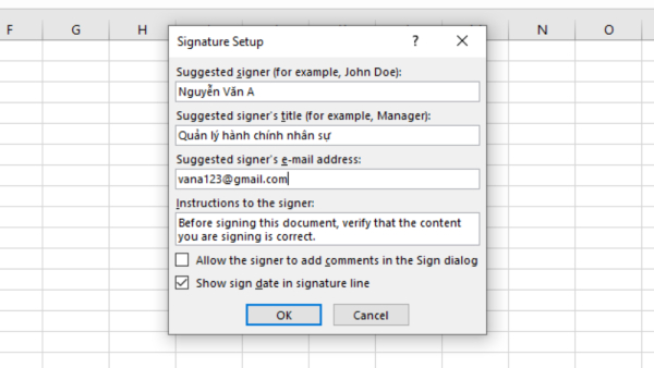 tao chu ky dien tu trong microsoft excel 4